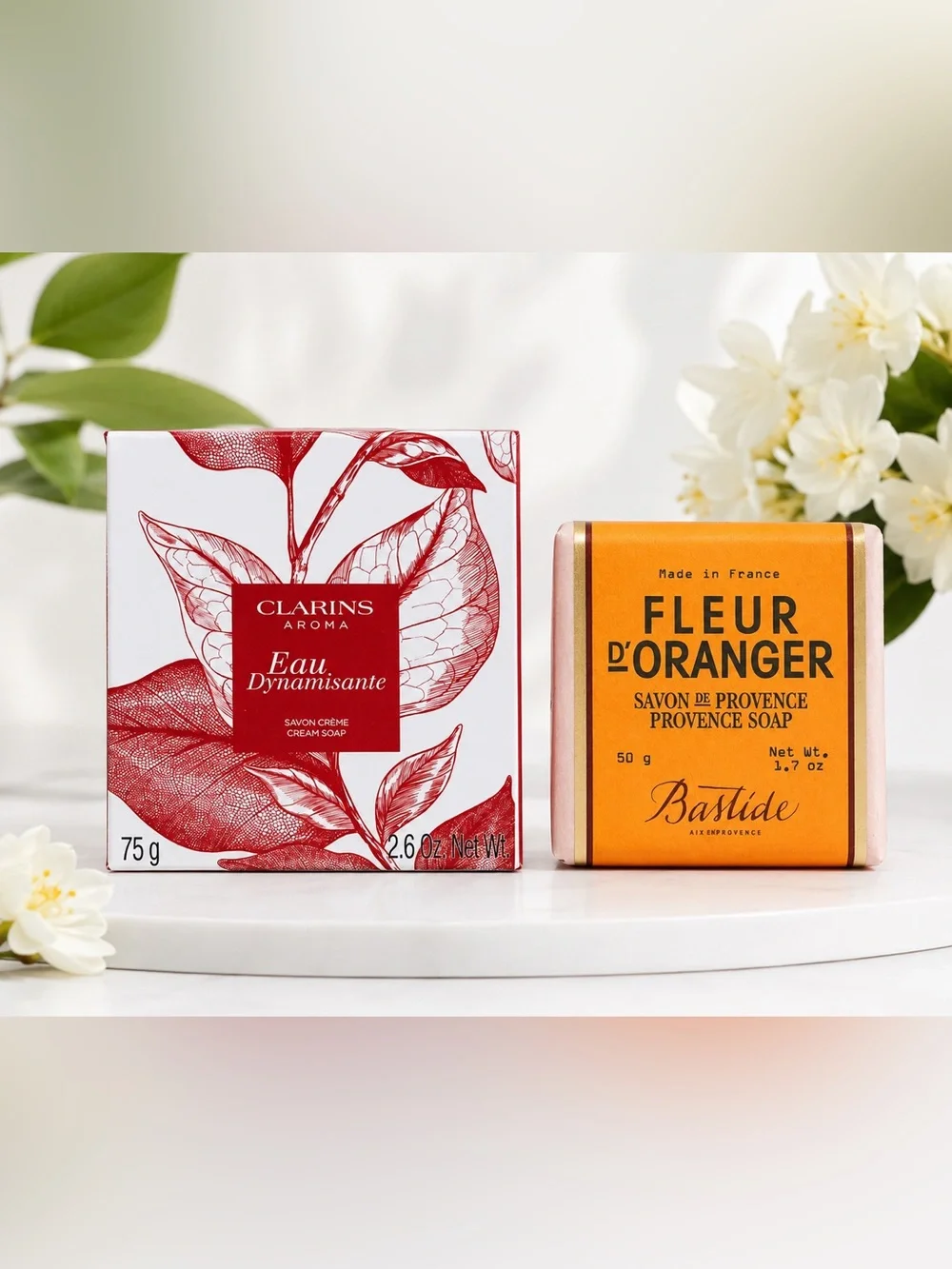 Luxury French Soap Bundle | Clarins Eau Dynamisante + Bastide Fleur D’Oranger